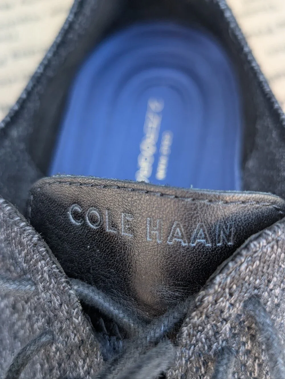 Cole Haan 2.ZERØGRAND Stitchlite Oxford shoes in black knit fabric size 9M